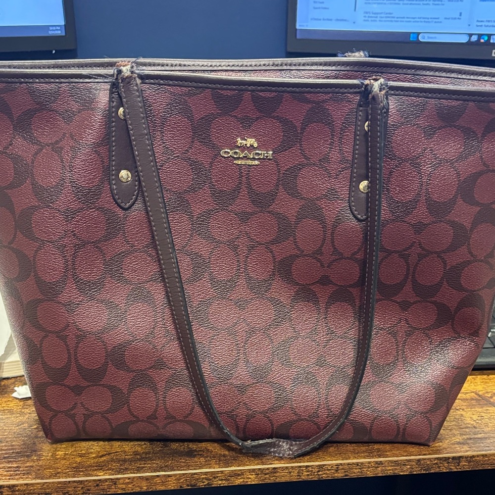 Coach Burgundy Signature Tote